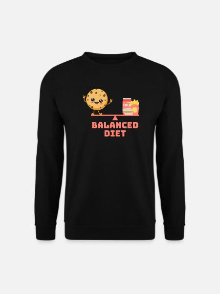 balanced cookie fastfood Diet - Unisex Pullover - Schwarz