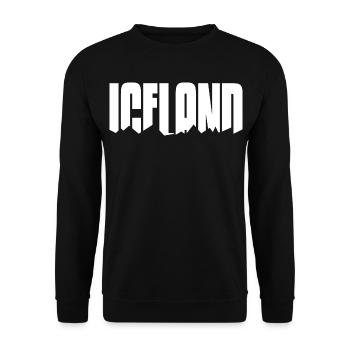 Island Iceland Geysir Fjord Vulkan - Unisex Pullover - Schwarz - Vorne - Alina (178cm) & Michal (187cm)