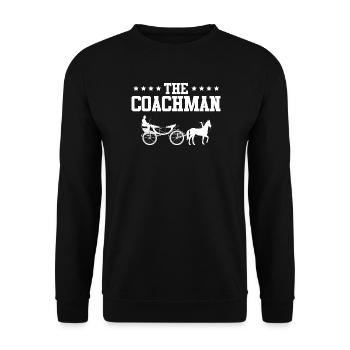 Kutscher Kutsche Pferd - Unisex Pullover - Schwarz - Vorne - Alina (178cm) & Michal (187cm)