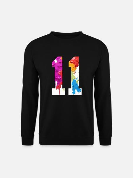 FARBIG NUMMER 11 BUNT 11. GEBURTSTAG - Unisex Pullover - Schwarz
