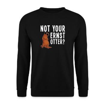 Lustiger Otter - Nicht dein ernst Otter/Oder? - Unisex Pullover - Schwarz - Vorne - Alina (178cm) & Michal (187cm)
