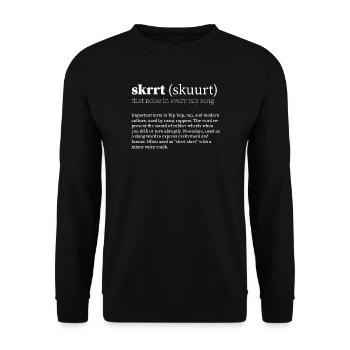 skrrt (skuurt) HipHop - Unisex Pullover - Schwarz - Vorne - Alina (178cm) & Michal (187cm)