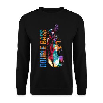 Wuchtiger Kontrabass Streichorchester - Unisex Pullover - Schwarz - Vorne - Alina (178cm) & Michal (187cm)