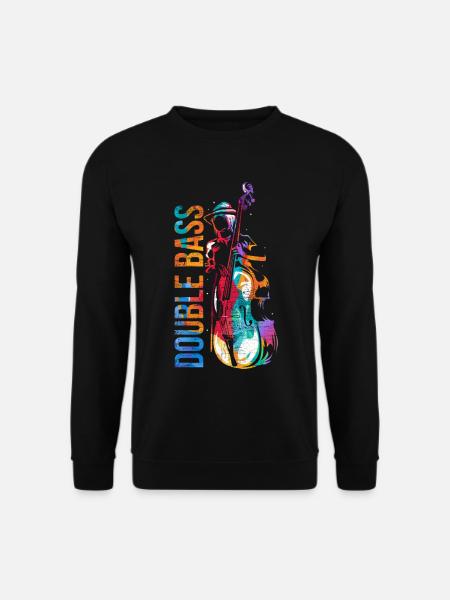 Wuchtiger Kontrabass Streichorchester - Unisex Pullover - Schwarz