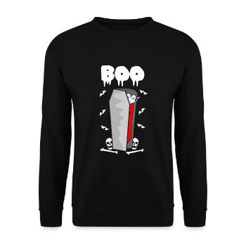 Vampir Sarg Vampire Halloween Outfit - Unisex Pullover - Schwarz - Vorne - Alina (178cm) & Michal (187cm)
