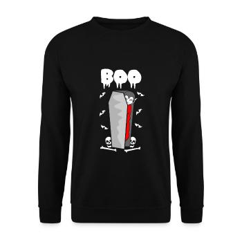Vampir Sarg Vampire Halloween Outfit - Unisex Pullover - Schwarz - Vorne - Alina (178cm) & Michal (187cm)