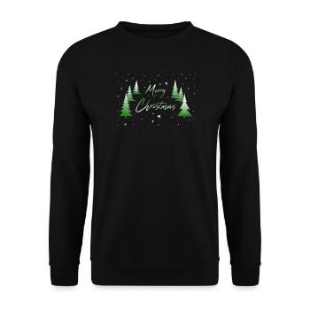 Merry Christmas - Unisex Pullover - Schwarz - Vorne - Alina (178cm) & Michal (187cm)