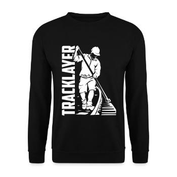 Unerschrockener Gleisbauer Schienenbau - Unisex Pullover - Schwarz - Vorne - Alina (178cm) & Michal (187cm)