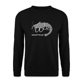 Welsdompteur Welsflüsterer Welsangler - Unisex Pullover - Schwarz - Vorne - Alina (178cm) & Michal (187cm)