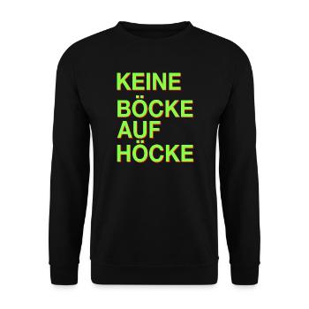 Keine Böcke auf Höcke! - Unisex Pullover - Schwarz - Vorne - Alina (178cm) & Michal (187cm)
