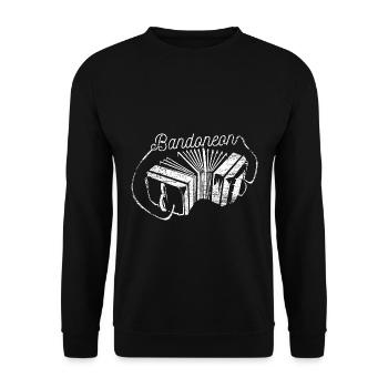 Sinnlicher Bandoneon Tangoabend - Unisex Pullover - Schwarz - Vorne - Alina (178cm) & Michal (187cm)