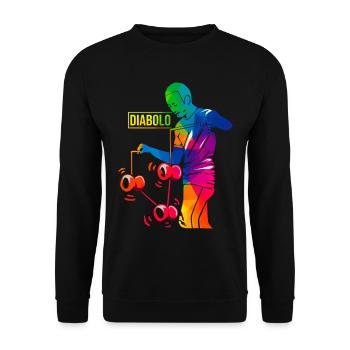 Geschickter Diabolo Zirkusartist - Unisex Pullover - Schwarz - Vorne - Alina (178cm) & Michal (187cm)