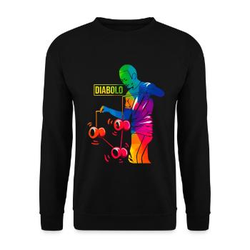 Geschickter Diabolo Zirkusartist - Unisex Pullover - Schwarz - Vorne - Alina (178cm) & Michal (187cm)