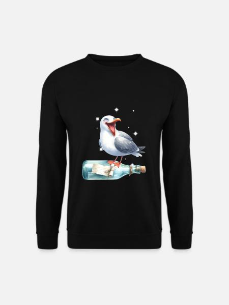 maritim Möwe Flaschenpost Möwen - Unisex Pullover - Schwarz