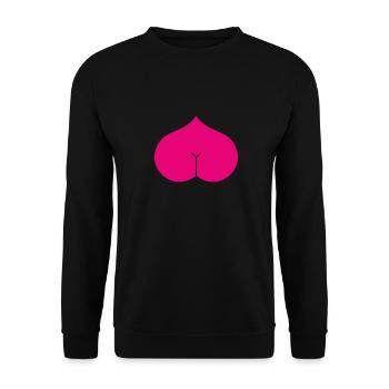 Arsch Herz Popo Liebe Lustig Geschenk - Unisex Pullover - Schwarz - Vorne - Alina (178cm) & Michal (187cm)