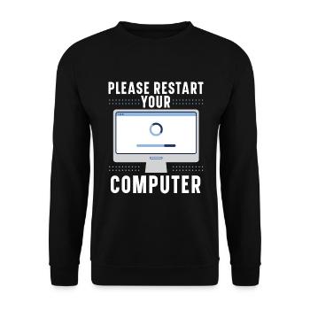 Fragen Sie mich über Informationstechnologie - Unisex Pullover - Schwarz - Vorne - Alina (178cm) & Michal (187cm)