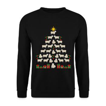 Schafshirte Weihnachten Hirte Schafe - Unisex Pullover - Schwarz - Vorne - Alina (178cm) & Michal (187cm)