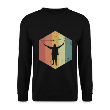 Furchtloser Diabolo Zirkusartist - Unisex Pullover - Schwarz - Vorne - Alina (178cm) & Michal (187cm)