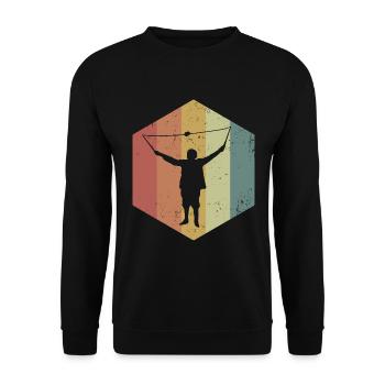 Furchtloser Diabolo Zirkusartist - Unisex Pullover - Schwarz - Vorne - Alina (178cm) & Michal (187cm)