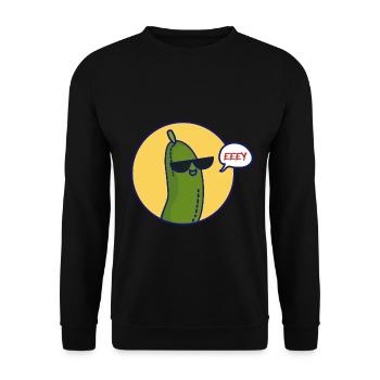 Knackige Salatgurke Gartenbeet - Unisex Pullover - Schwarz - Vorne - Alina (178cm) & Michal (187cm)