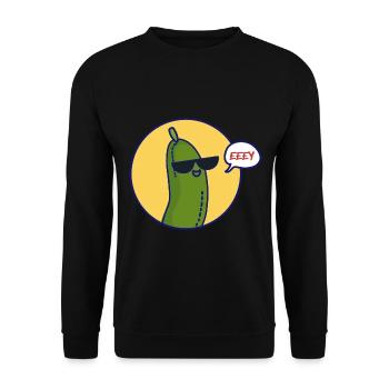 Knackige Salatgurke Gartenbeet - Unisex Pullover - Schwarz - Vorne - Alina (178cm) & Michal (187cm)