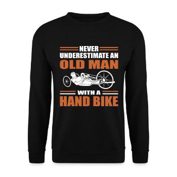 Handbike Old Man - Unisex Pullover - Schwarz - Vorne - Alina (178cm) & Michal (187cm)