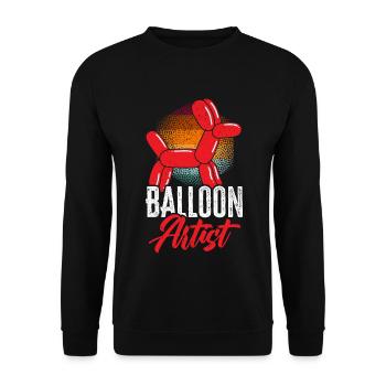Ballonkünstler Ballonverdrehung Ballonmodellierung - Unisex Pullover - Schwarz - Vorne - Alina (178cm) & Michal (187cm)