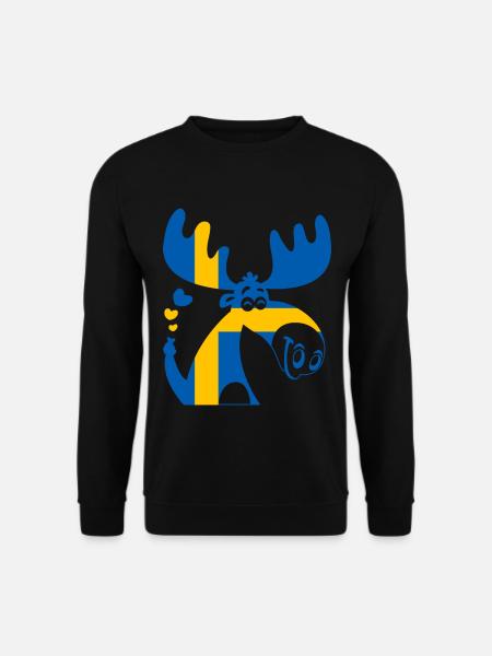 MOOSE SWEDEN FLAG - Unisex Sweatshirt - black