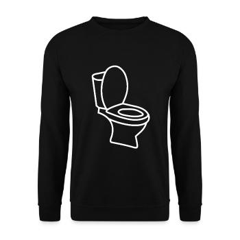 Klo WC Toilette - Unisex Pullover - Schwarz - Vorne - Alina (178cm) & Michal (187cm)