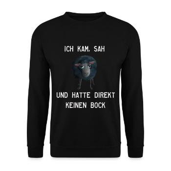 Schwarzes Schaf - Hatte direkt keinen Bock - Unisex Pullover - Schwarz - Vorne - Alina (178cm) & Michal (187cm)