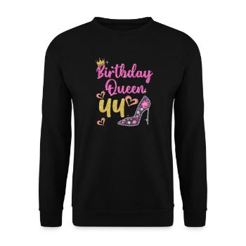 44.Geburtstag Königin 44 Jahre Vierundvierzig - Unisex Pullover - Schwarz - Vorne - Alina (178cm) & Michal (187cm)