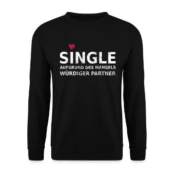 Single - Unisex Pullover - Schwarz - Vorne - Alina (178cm) & Michal (187cm)