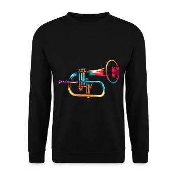 Samtiges Flügelhorn Konzertabend - Unisex Pullover - Schwarz - Vorne - Alina (178cm) & Michal (187cm)
