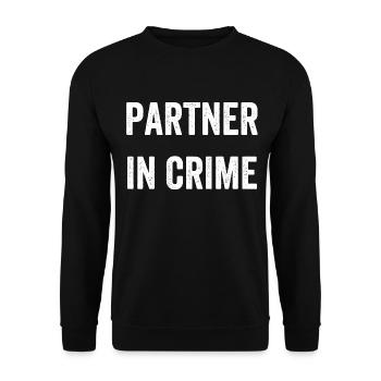 Partner in Crime - Unisex Pullover - Schwarz - Vorne - Alina (178cm) & Michal (187cm)