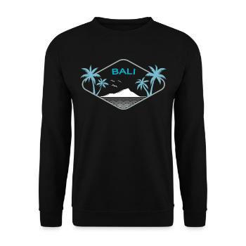Bali Palmen Insel Retro Patch Ubud Souvenir - Unisex Pullover - Schwarz - Vorne - Alina (178cm) & Michal (187cm)