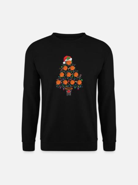 Orangen-Lichterbaum Weihnachtsdesign - Unisex Pullover - Schwarz