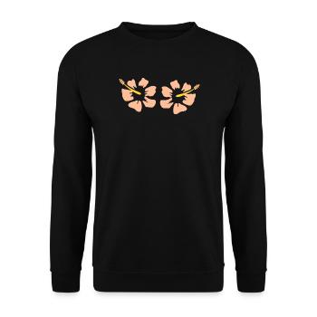 Blume pastell Blume Blumen pastell Blumen Hibiskus - Unisex Pullover - Schwarz - Vorne - Alina (178cm) & Michal (187cm)