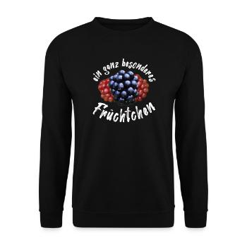 Brombeere Brombeeren Beeren Früchte - Unisex Pullover - Schwarz - Vorne - Alina (178cm) & Michal (187cm)