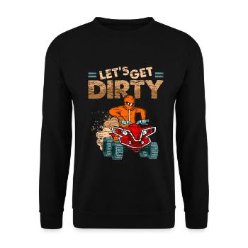 Quad Spruch Lustig Quadfahrer Offroad - Unisex Pullover - Schwarz - Vorne - Alina (178cm) & Michal (187cm)