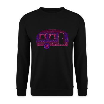 Wohnwagen - Unisex Pullover - Schwarz - Vorne - Alina (178cm) & Michal (187cm)