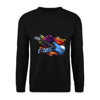 Wummernder E-Bass Rockkonzert - Unisex Pullover - Schwarz - Vorne - Alina (178cm) & Michal (187cm)