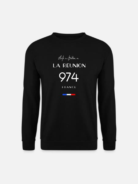 Das Leben ist besser in LA RÉUNION Nummer 974 Übersee - Unisex Pullover - Schwarz