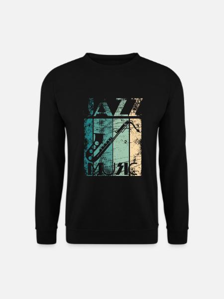 Jazz Vintage Saxophonist Geschenk - Unisex Pullover - Schwarz