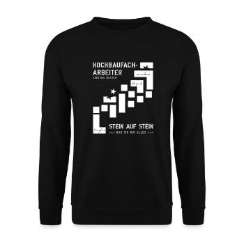 Hochbaufacharbeiter - Unisex Pullover - Schwarz - Vorne - Alina (178cm) & Michal (187cm)