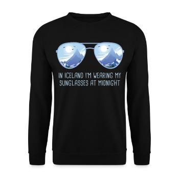 Island Sonnenbrille Iceland Mitternachtssonne - Unisex Pullover - Schwarz - Vorne - Alina (178cm) & Michal (187cm)