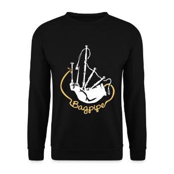 Urtümlicher Dudelsack Volksmusik - Unisex Pullover - Schwarz - Vorne - Alina (178cm) & Michal (187cm)
