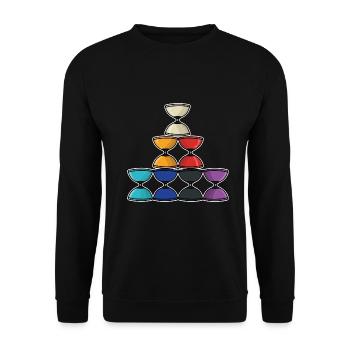 Geschickter Diabolo Zirkusjongleur - Unisex Pullover - Schwarz - Vorne - Alina (178cm) & Michal (187cm)