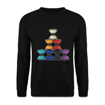 Geschickter Diabolo Zirkusjongleur - Unisex Pullover - Schwarz - Vorne - Alina (178cm) & Michal (187cm)