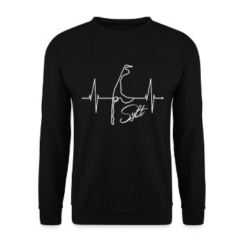 Sylt Skyline Nordsee Herzschlag Nordfriesen Sylter - Unisex Pullover - Schwarz - Vorne - Alina (178cm) & Michal (187cm)