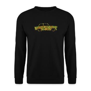 Trabi Ost DDR Tarn - Unisex Pullover - Schwarz - Vorne - Alina (178cm) & Michal (187cm)